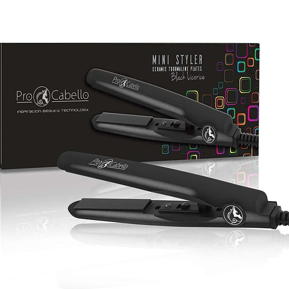 PROCABELLO MINI STYLER CERAMIC TORUMALINE PLATES-BLACK 0.5"